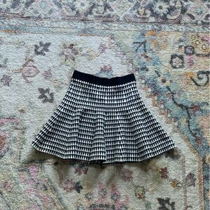AKIRA Black and White Skater Mini Skirt